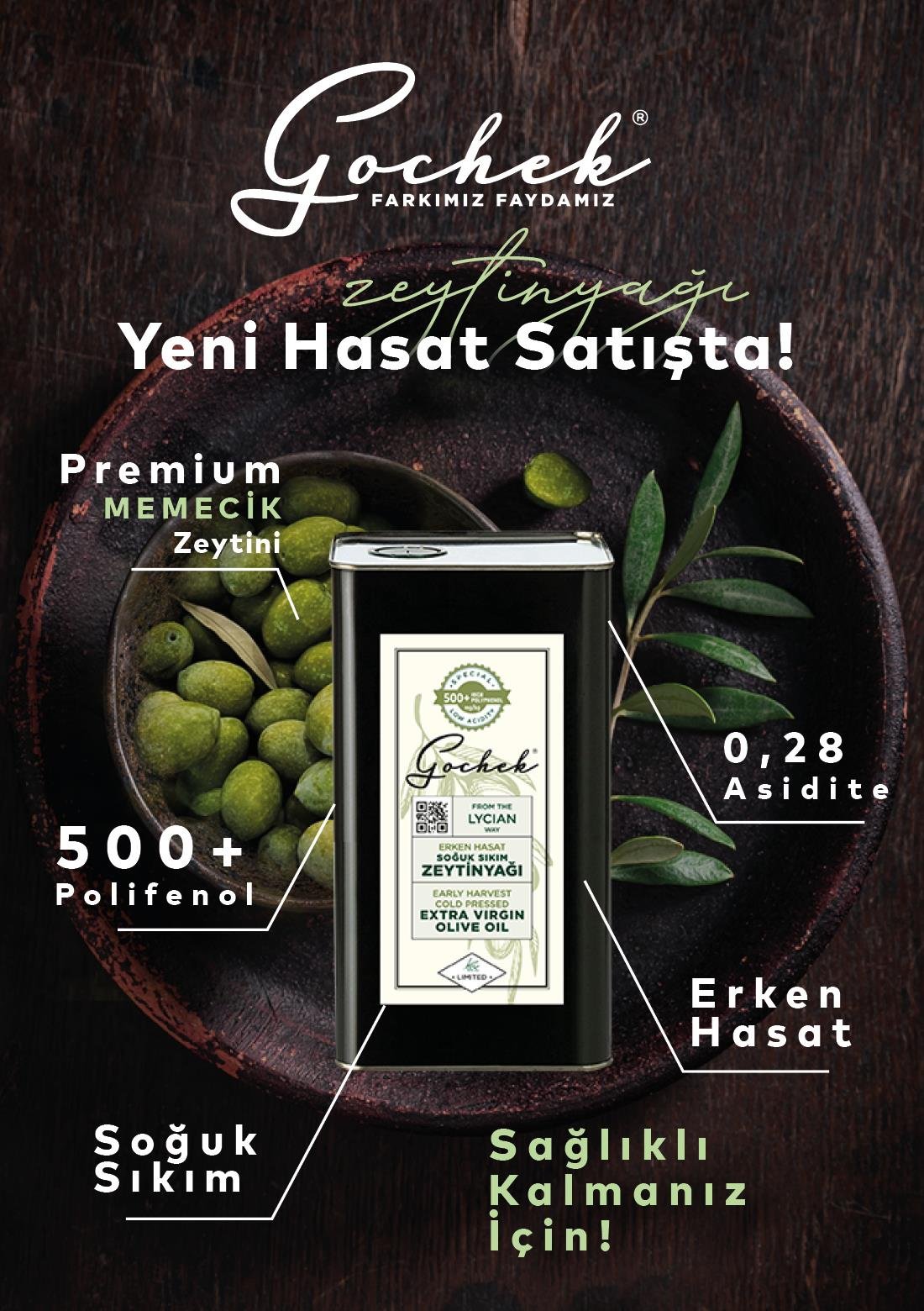 Erken Hasat Soğuk Sıkım Zeytinyağı - 500 ml