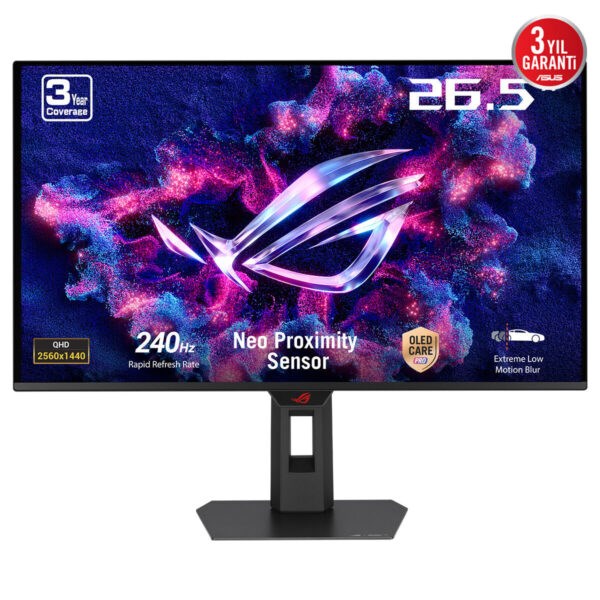 26.5 ASUS ROG STRİX XG27AQDMES OLED 240HZ 0.03MS 2K QHD ADAPTİVE SYNC QD-OLED PİVOT GAMİNG MONİTÖR