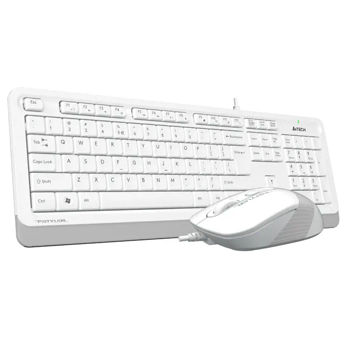 A4 TECH F1010 Kablolu USB Q Trk Beyaz Klavye - Mouse Set