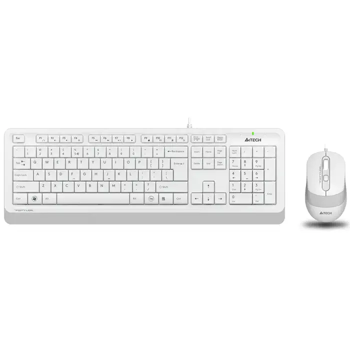 A4 TECH F1010 Kablolu USB Q Trk Beyaz Klavye - Mouse Set