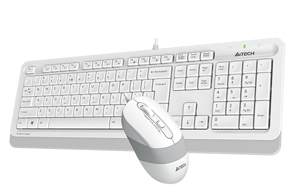 A4 TECH F1010 Kablolu USB Q Trk Beyaz Klavye - Mouse Set