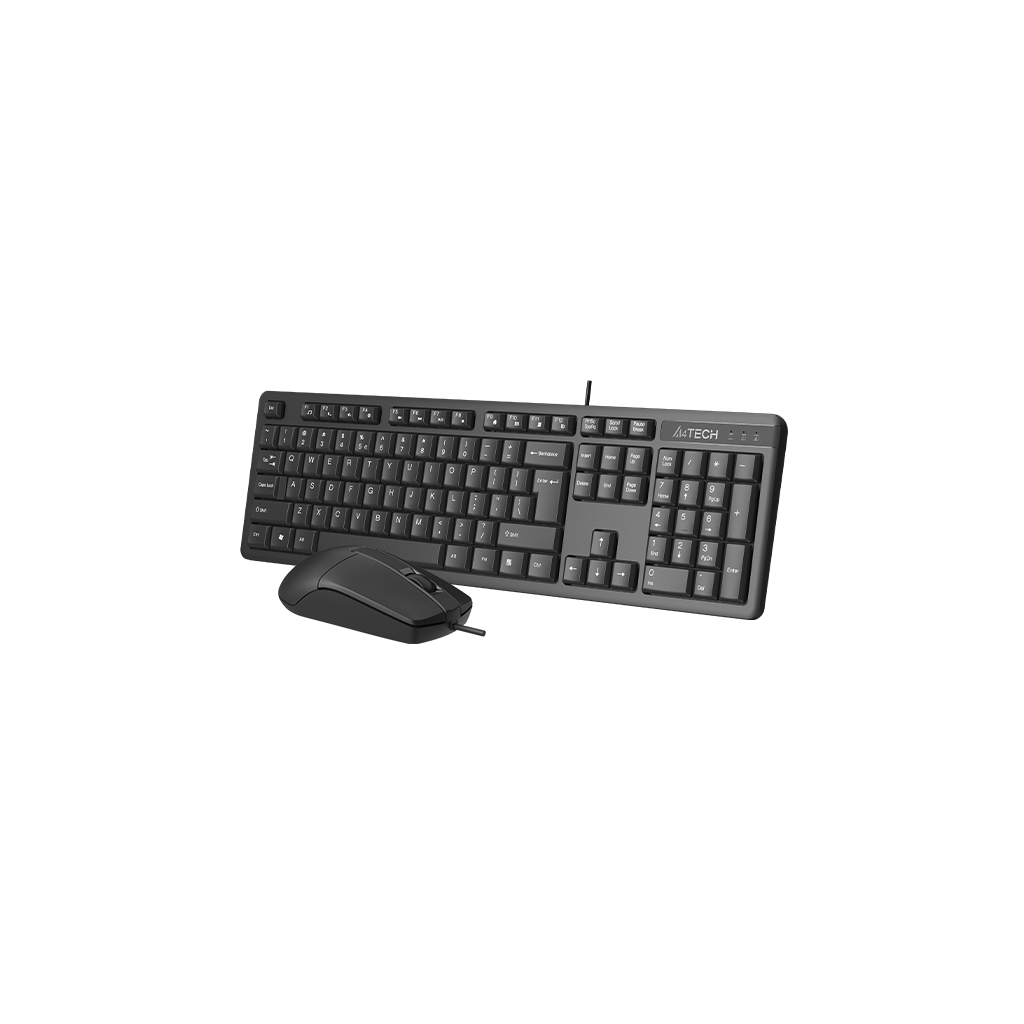 A4 TECH KR-3330S, Siyah, USB Kablolu, Türkçe Q, Multimedya, Klavye Mouse Set