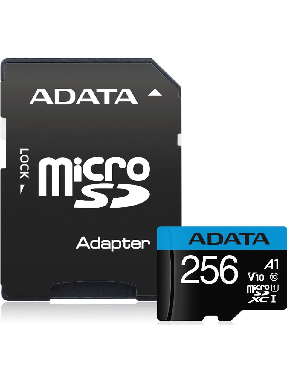 Adata 256GB Premier 100MB/S CLASS10 A1 Adaptörlü MicroSDXC Hafıza Kartı AUSDX256GUICL10A1-RA1