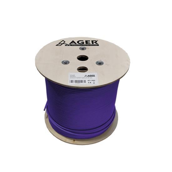 AGER CAT6 Utp 23AWG Mor 500m Makara Saf Bakır Kablo 0.50mm AC-600-5-PUAGERAğ Kabloları ve Adaptörleri1-50853