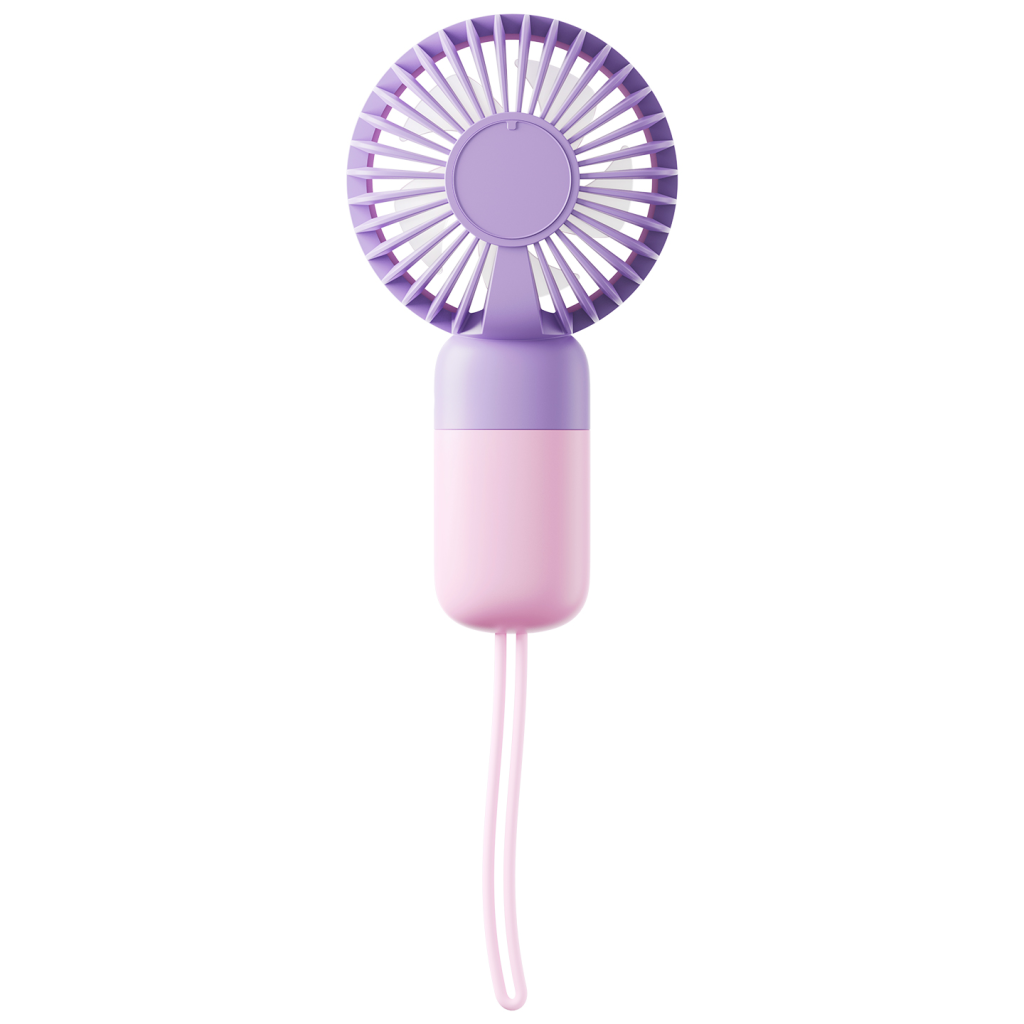 ASONIC AFN24, MOR, 1 Kademeli Hız, Elde Kullanım, Dahili 250mAh Bataryalı, Type-C Şarj Girişli, Vantilatör