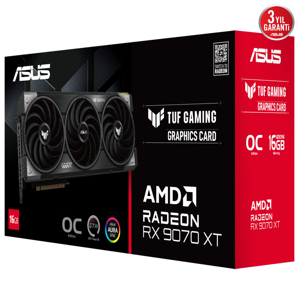 ASUS 16GB TUF GAMING RX9070XT-O16G GDDR6 256bit HDMI DP PCIE 5.0
