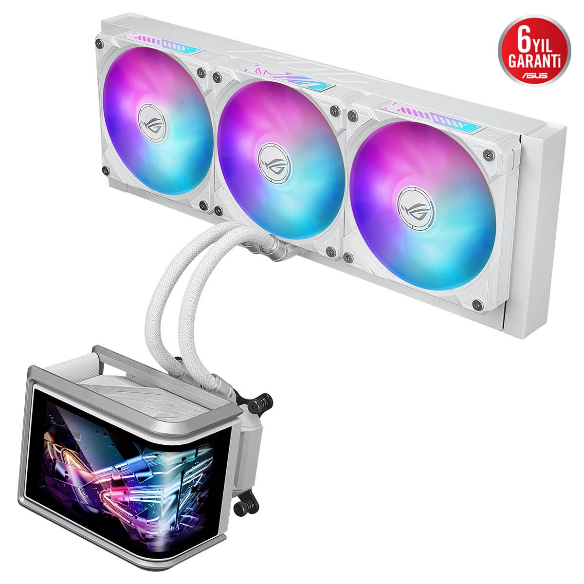 ASUS 360mm ROG RYUO IV 360 WHITE ARGB Sıvı Soğutmalı AM5-1851p İşlemci Fanı Beyaz