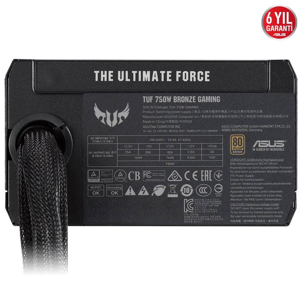 ASUS 750w 80+ Bronze TUF GAMING 750B Power Supply / 90YE00D0-B0NA00