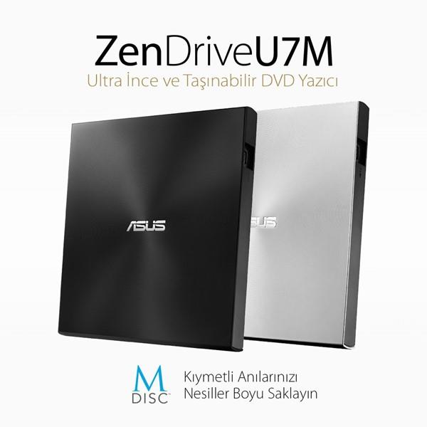 ASUS 8x ZENDRIVE SDRW-08U7M-U USB 2.0 Slim Harici DVD Yazıcı Siyah