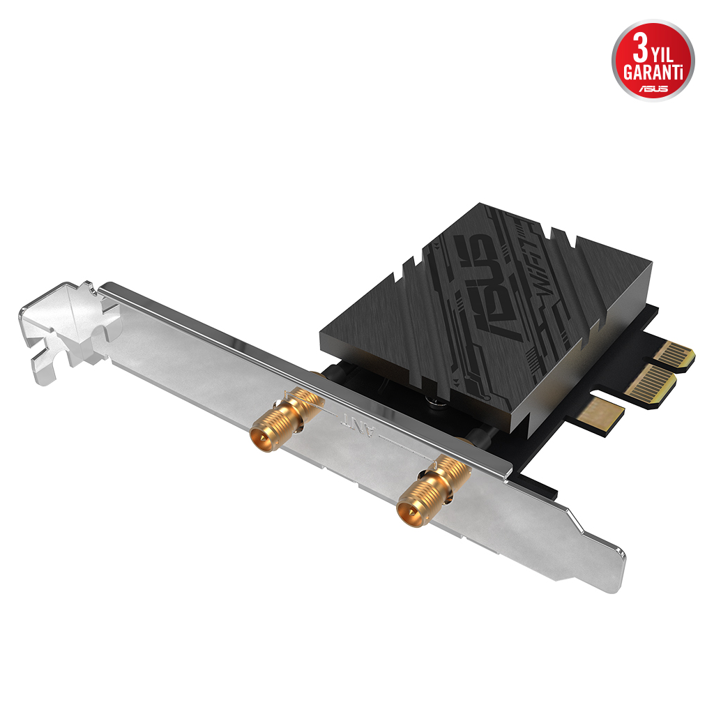 ASUS PCE-BE92BT, WIFI7, BE9400, 5764-2882-688Mbps, 6GHz-5GHz- 2.4GHz, Bluetooth 5.4, PCIe Ağ Adaptörü
