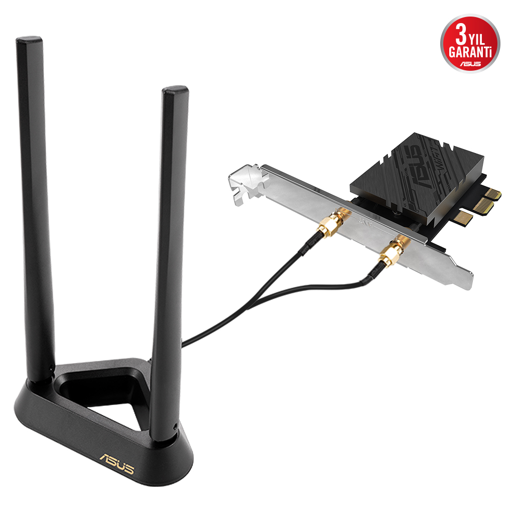 ASUS PCE-BE92BT, WIFI7, BE9400, 5764-2882-688Mbps, 6GHz-5GHz- 2.4GHz, Bluetooth 5.4, PCIe Ağ Adaptörü