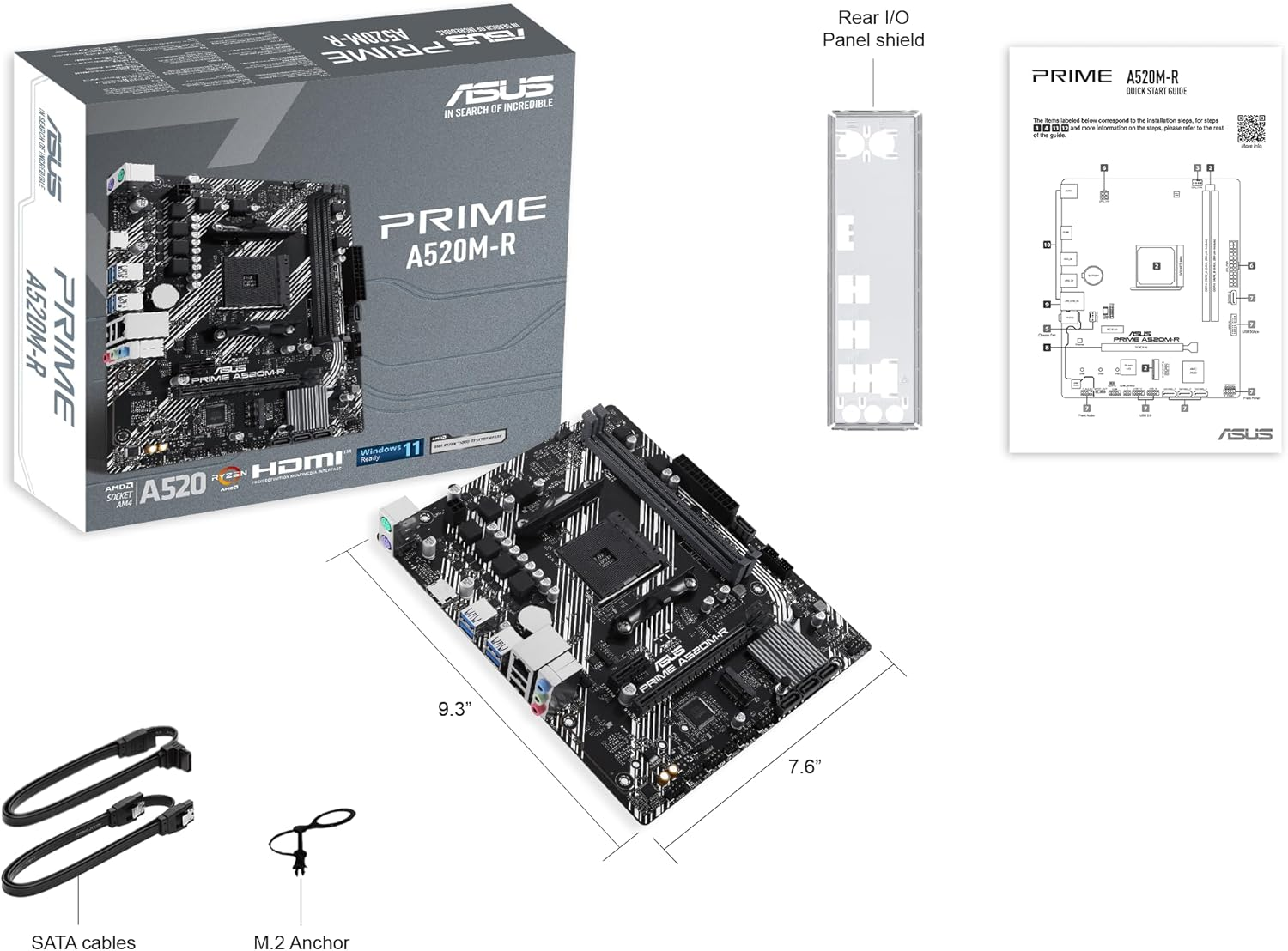 Asus Prime A520M-R AMD AM4 DDR4 Micro ATX AnakartAsusEkran KartıB07112