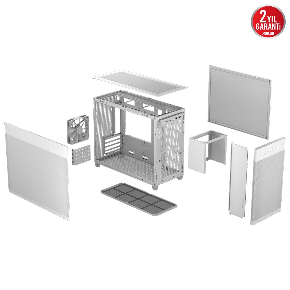 ASUS PRIME AP201 MESH WHITE Gaming Micro-Tower PC Kasası Beyaz / 90DC00G3-B39000