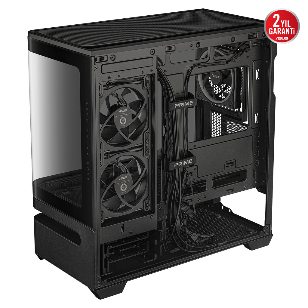 ASUS PRIME AP202 TG ARGB, PSU YOK, Tempered Glass, Kavisli Panel, ARGB, mATX, GAMING KASA