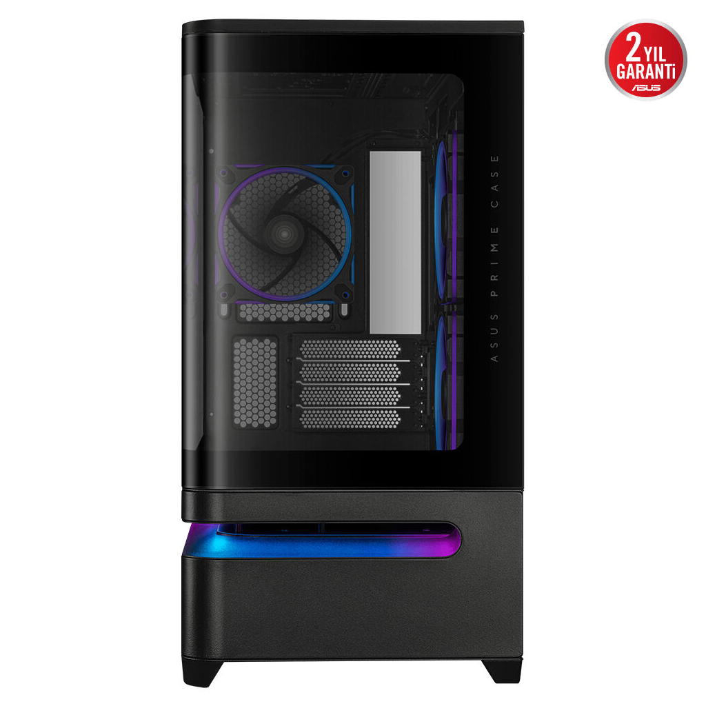 ASUS PRIME AP202 TG ARGB, PSU YOK, Tempered Glass, Kavisli Panel, ARGB, mATX, GAMING KASA