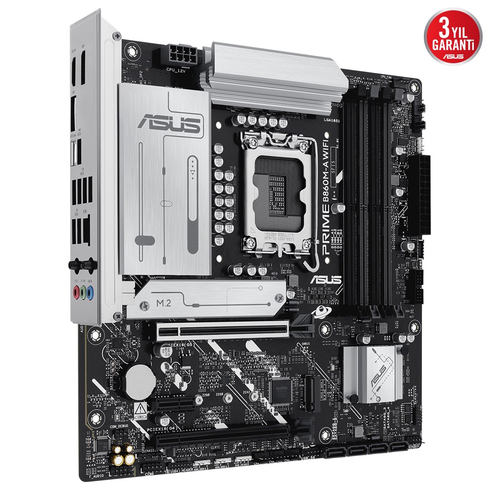 ASUS PRIME B860M-A WIFI 4x DDR5 DP/HDMI 2x M.2 1x 2.5GLAN/WIFI/BT USB3.2 1851P ANAKART
