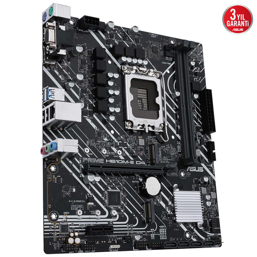ASUS PRIME H610M-E D4 CSM DDR4 HDMI-DP PCIE 4.0 1700p mATX Kurumsal Anakart