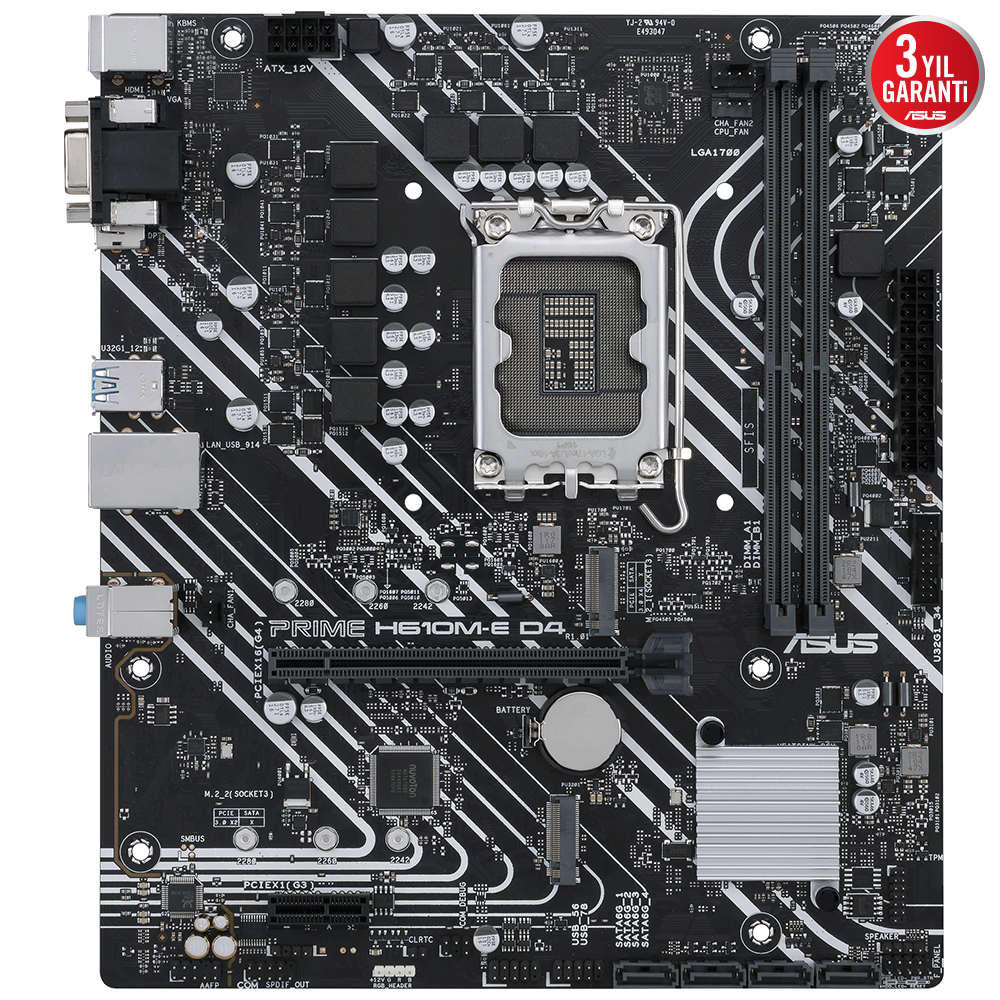 ASUS PRIME H610M-E D4 CSM DDR4 HDMI-DP PCIE 4.0 1700p mATX Kurumsal Anakart