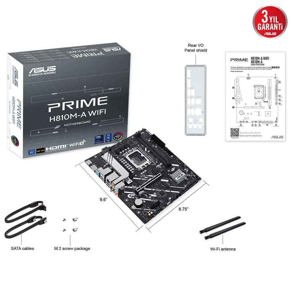 ASUS PRIME H810M-A WIFI6E DDR5 HDMI PCIE 4.0 1851p mATX