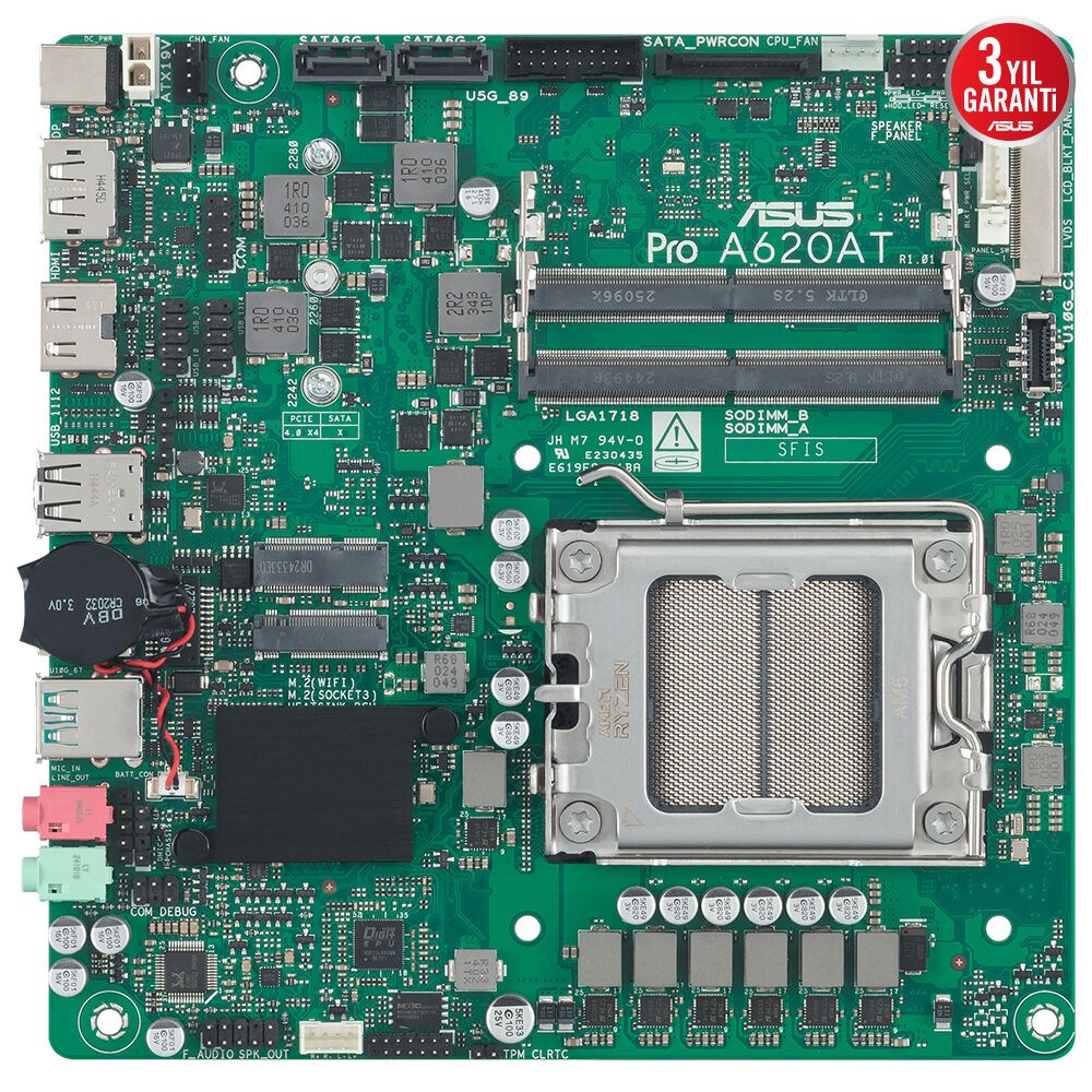 ASUS PRO A620AT- CSM DDR5 HDMI-DP PCIE 4.0 AM5 mATX Kurumsal Anakart