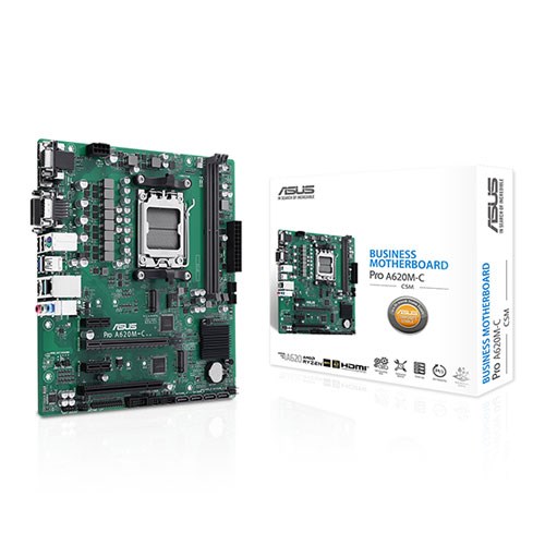 ASUS PRO A620M-C-CSM DDR5 HDMI-DVI-DP TYPEC PCIE 4.0 AM5 mATX Kurumsal Anakart