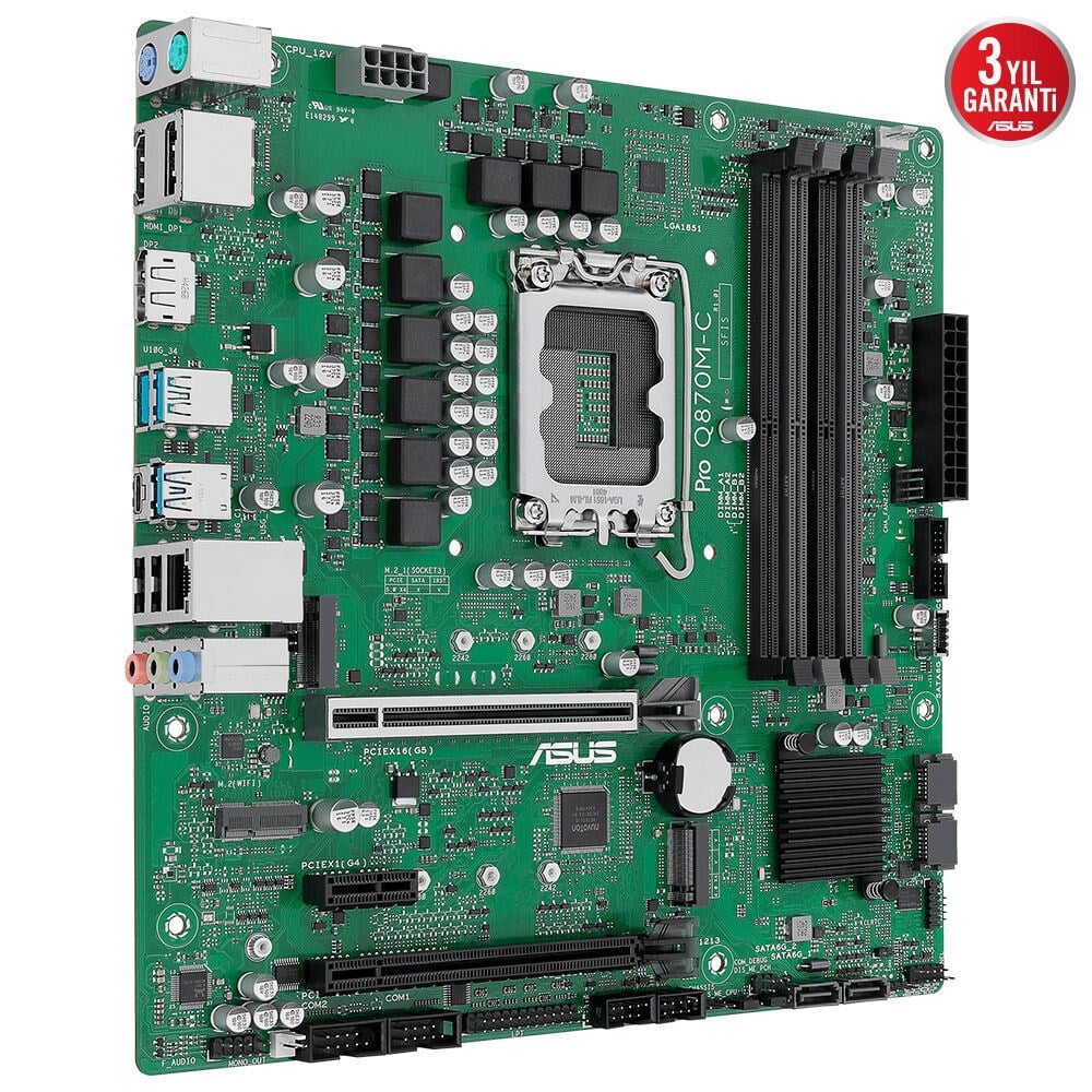 ASUS PRO Q870M-C-CSM DDR5 HDMI-DP TYPEC PCIE 5.0 1851p mATX vPRO Destekli Kurumsal Anakart /  90MB1KEP-M0EAYC