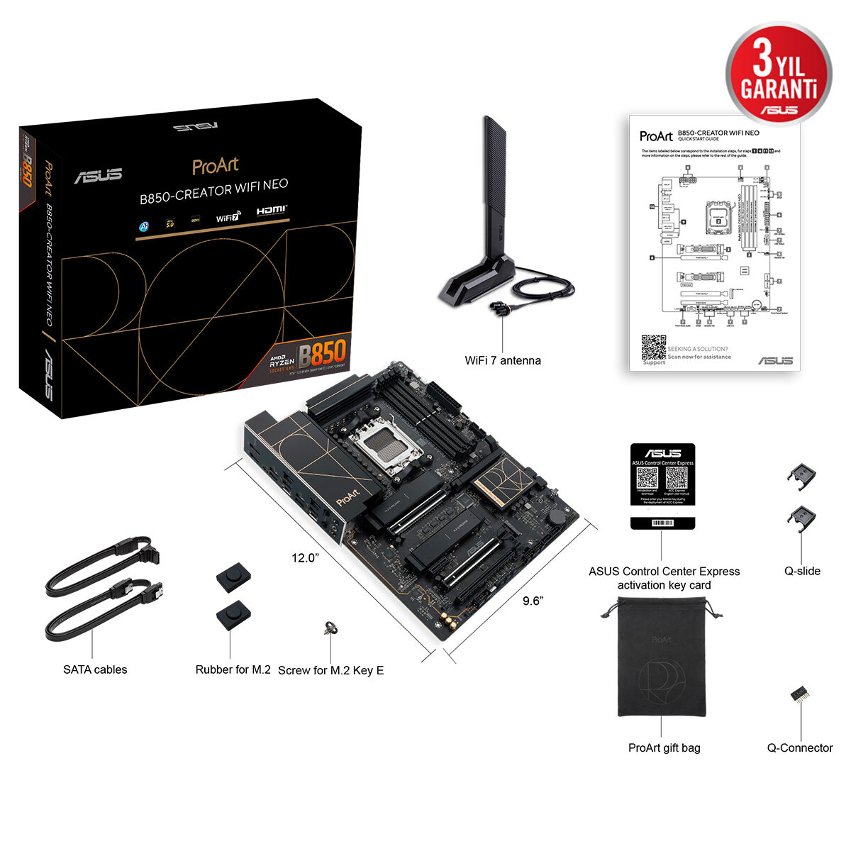 ASUS PROART B850-CREATOR WIFI NEO DDR5 HDMI-DP PCIE 5.0 AM5 ATX