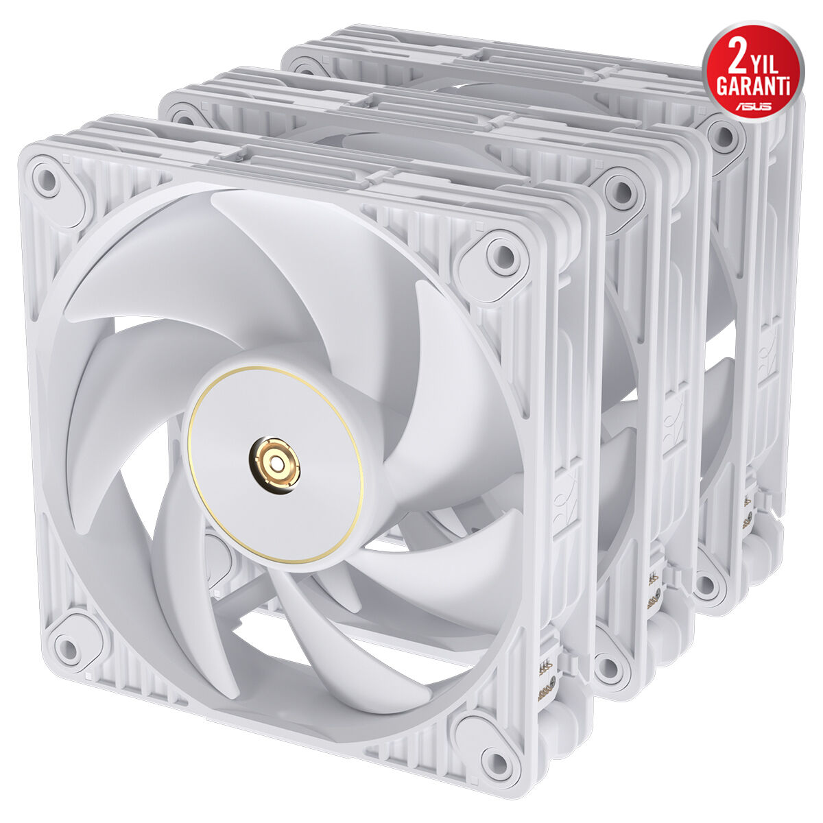 ASUS ProArt PF120 Beyaz 120mm PWM Kasa/Radyatör Fanı (3'lü Paket + Kontrolcü) / 90DA00M3-B09020