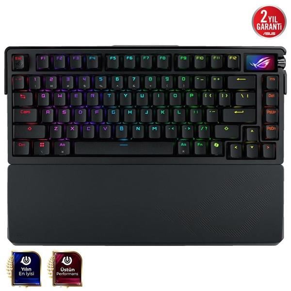 ASUS ROG AZOTH EXTREME NX SNOW KABLOSUZ ALÜMİNYUM KARBON FİBER ŞASE RGB GAMING KLAVYE