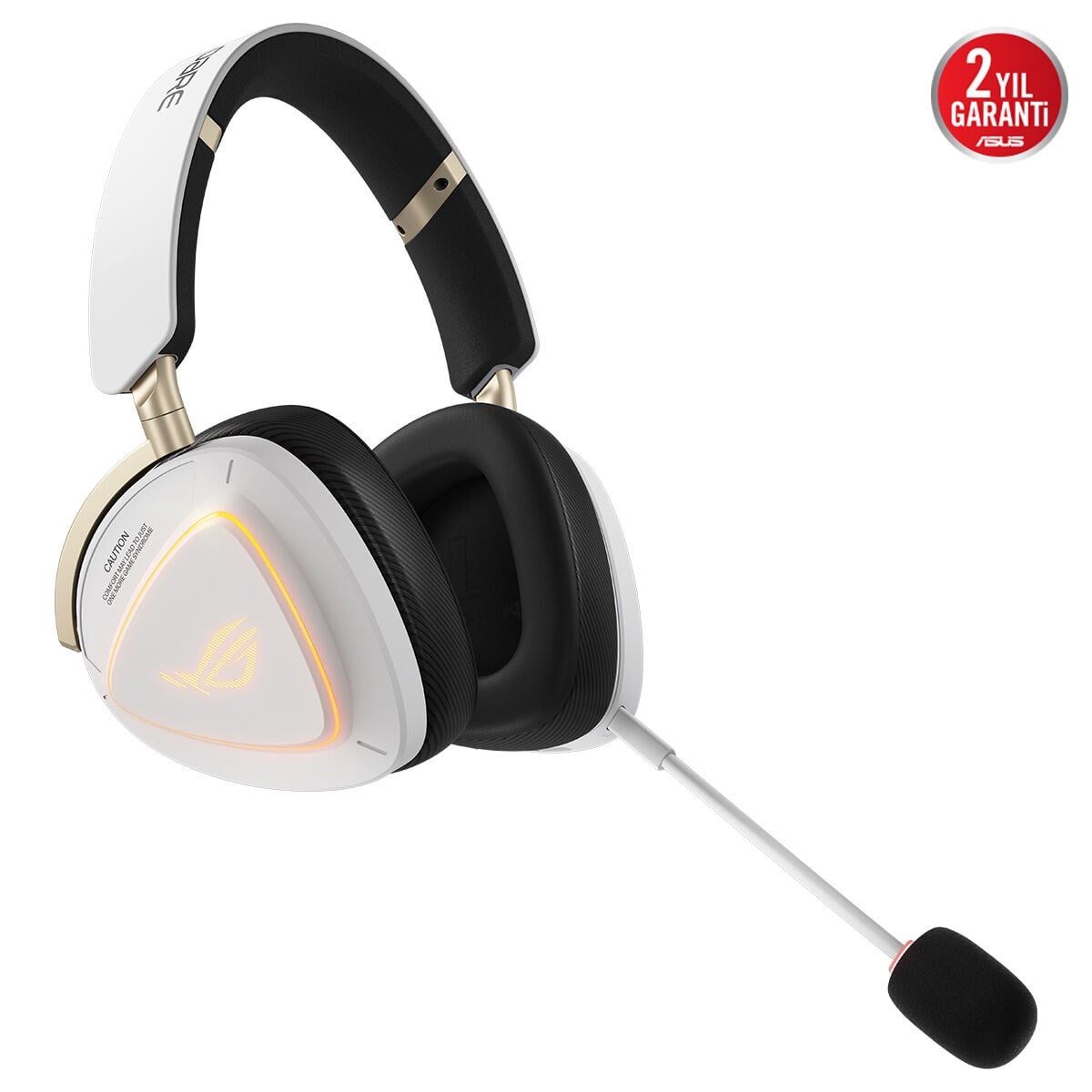 ASUS ROG Delta II KJP Beyaz Üçlü Bağlantı Modlu (2.4GHz / Bluetooth / 3.5mm) ARGB Kablosuz Oyuncu Kulaklığı / 90YH04C0-BHUA10