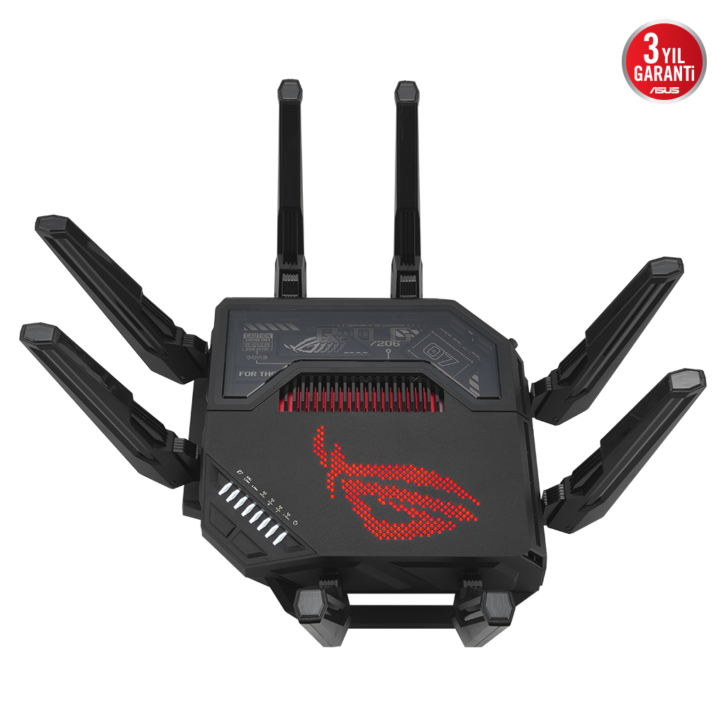 ASUS ROG Rapture GT-BE98, BE25000, 24400Mbps, 8xAnten, Four Band, WİFİ 7, AiMesh, AiProtection Pro, GAMING Extendable Router