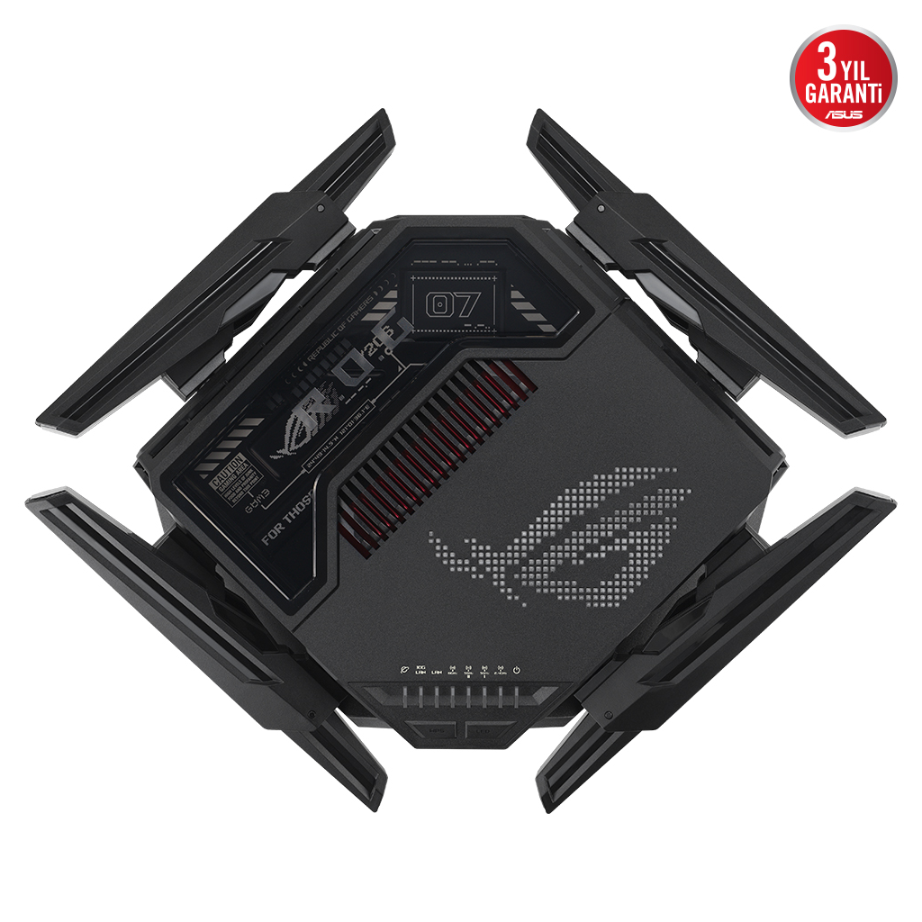 ASUS ROG Rapture GT-BE98, BE25000, 24400Mbps, 8xAnten, Four Band, WİFİ 7, AiMesh, AiProtection Pro, GAMING Extendable Router