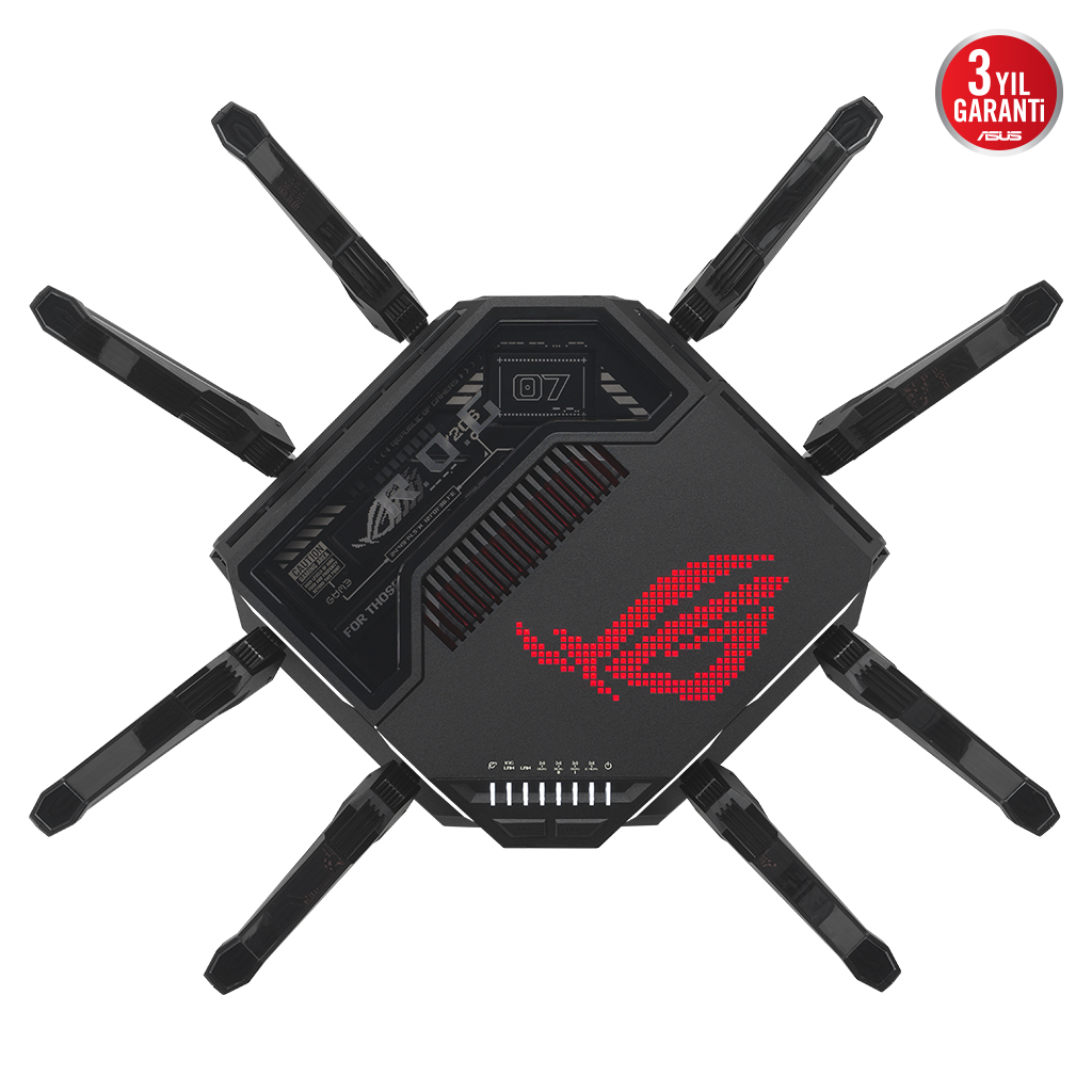 ASUS ROG Rapture GT-BE98, BE25000, 24400Mbps, 8xAnten, Four Band, WİFİ 7, AiMesh, AiProtection Pro, GAMING Extendable Router