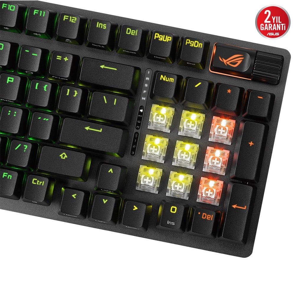 ASUS ROG Strix Scope II 96 Wireless NX Snow White - 96% RGB Mekanik Gaming Klavye - Tri-Mode 2.4GHz/BT/USB