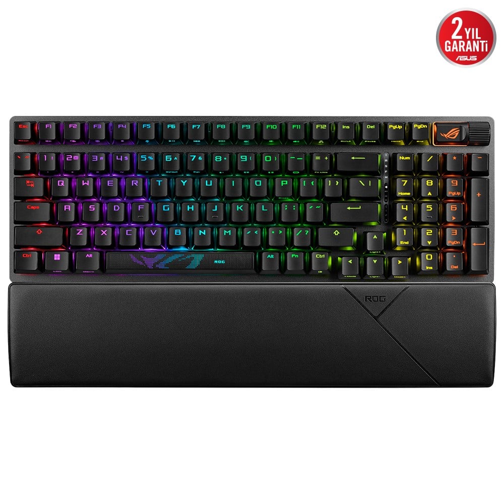 ASUS ROG Strix Scope II 96 Wireless NX Snow White - 96% RGB Mekanik Gaming Klavye - Tri-Mode 2.4GHz/BT/USB