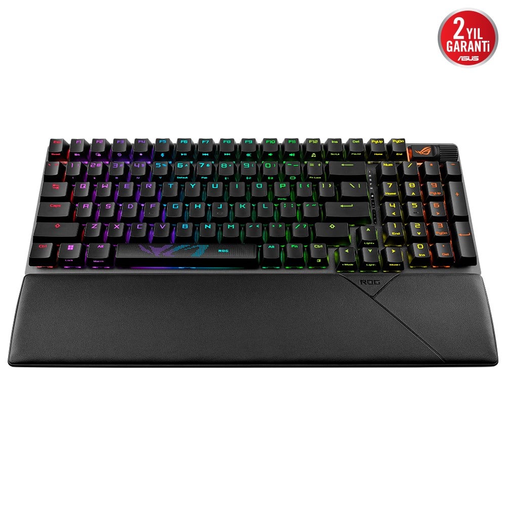 ASUS ROG Strix Scope II 96 Wireless NX Snow White - 96% RGB Mekanik Gaming Klavye - Tri-Mode 2.4GHz/BT/USB