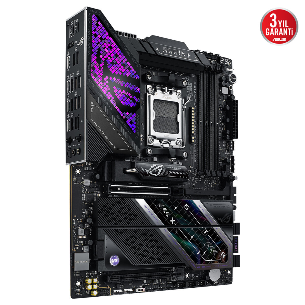 ASUS ROG STRIX X870E-E GAMING WIFI7 NEO, 4xDDR5,  5xM.2, HDMI, DP, Type-C, PCIe 5.0, 2xWi-Fi 7, Bluetooth v5.4, AM5 Soket GAMING Anakart