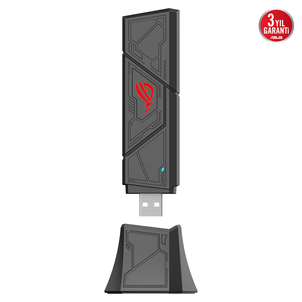 ASUS ROG USB-BE92,WIFI7, BE9400, 2882-2882-688Mbps 6GHz-5GHz-2.4GHz, 4096-QAM Desteği, WPA3 Usb Ağ Adaptörü