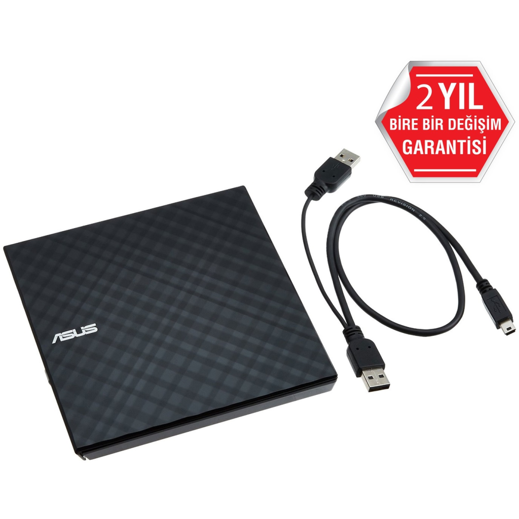 ASUS SDRW-08D2S-U Lite, Usb 2.0, External, Siyah, Slim, Optik Okuyucu/Yazıcı