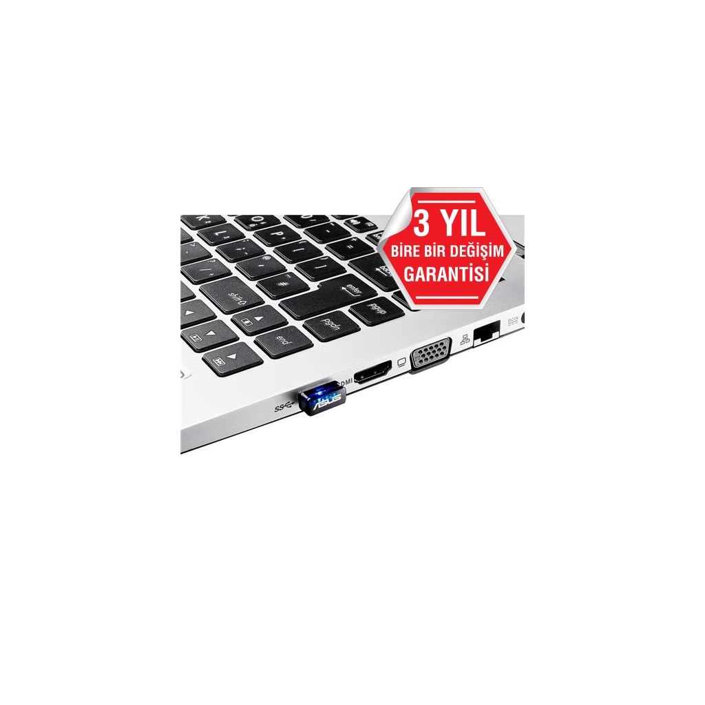 ASUS USB-N10 NANO, 150Mbps, 2.4GHz, USB2.0, WIRELESS ETHERNET