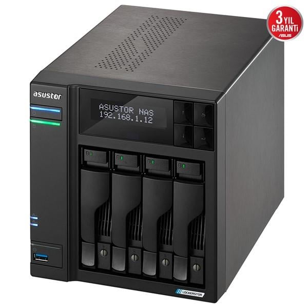 ASUSTOR LOCKERSTOR 4 Gen2 AS6704T CELERON N5105-4GB RAM-4diskli Nas Server (Disksiz)