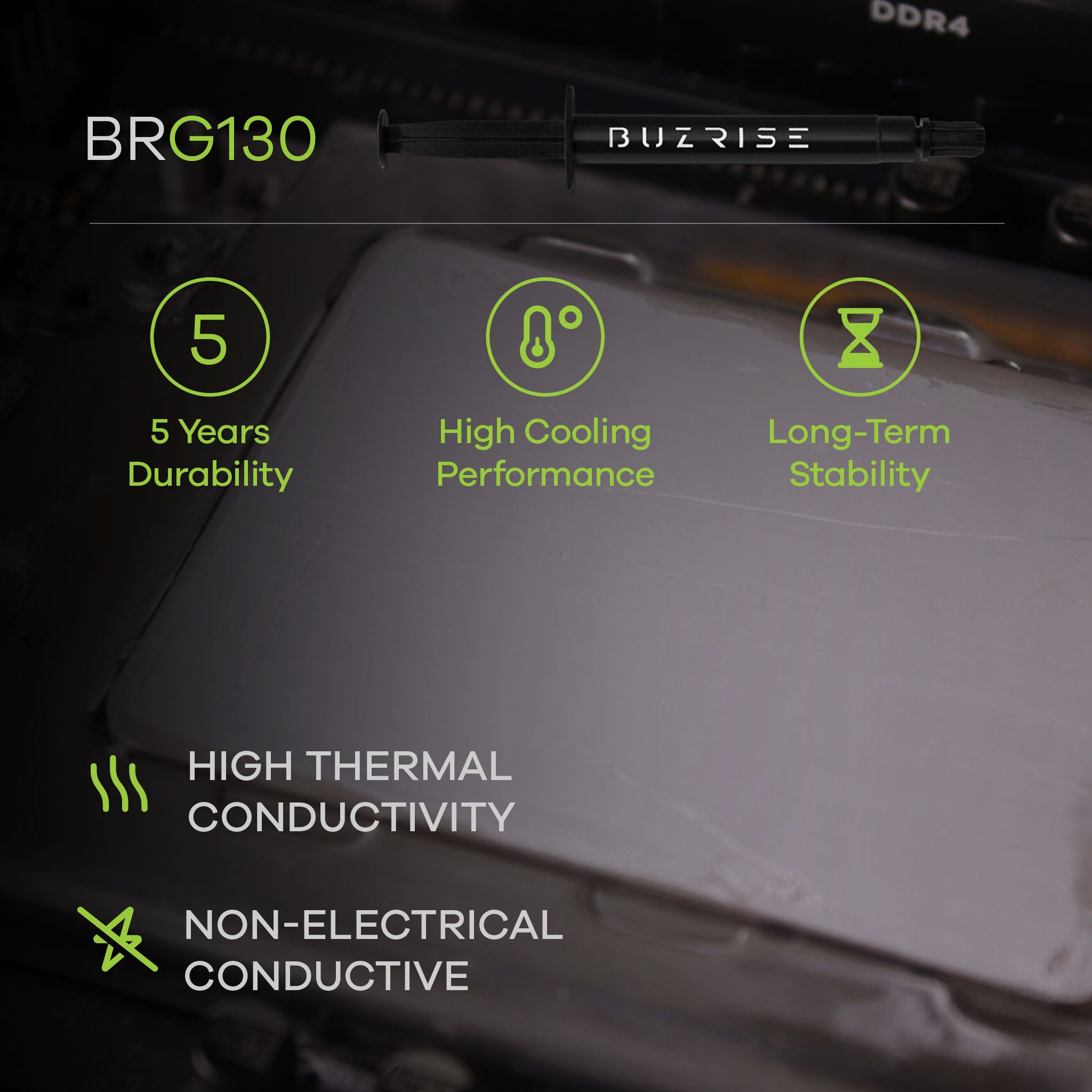 Buzrise BRG-130 2-gram Yüksek Performanslı Termal Macun 13W