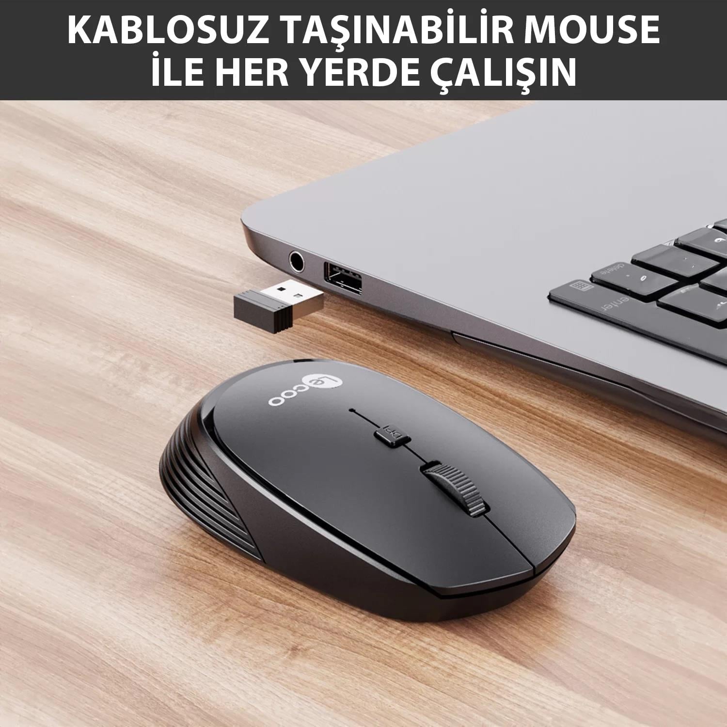 LENOVO LECOO WS202 KABLOSUZ 1200DPİ OPTİC SİYAH MOUSELenovoMouseB04821