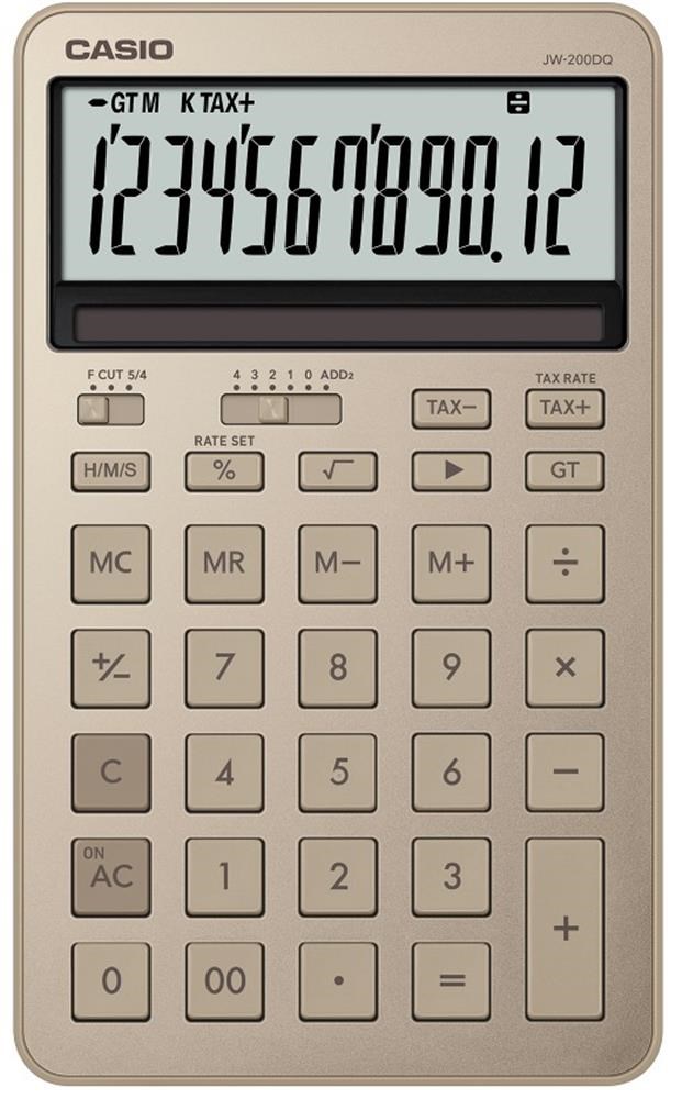 Casio JW-200DQ-GD12 Hane Parlak Altın Masa Üstü Hesap Makinesi