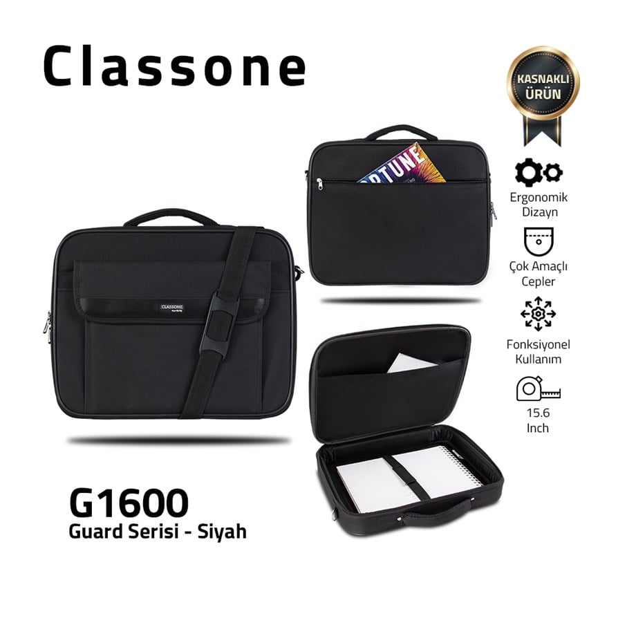 CLASSONE G1600 GUARD SERİSİ KASNAKLI  15,6'' NOTEBOOK ÇANTASI