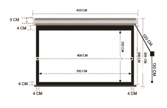 CODEGEN EX-40 400x300 cm Motorlu / Elektrikli Uzaktan Kumandalı Projeksiyon Perdesi