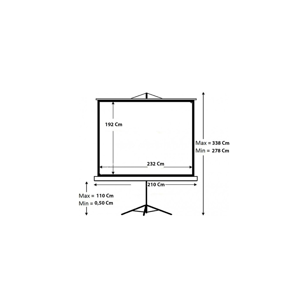Codegen TX-24 TRIPOD PROJEKSİYON PERDESİ 240X200 (Arkası Siyah Fonlu - Taşınabilir Ayaklı Model)