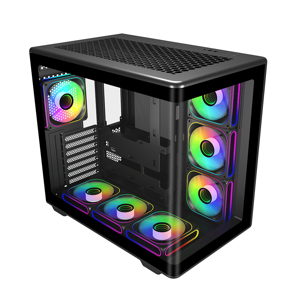 COOLERMASTER ELITE 600 Curve TG E600-KGNN-S02  7x12cm ARGB Siyah Gaming MıdTower PC Kasası