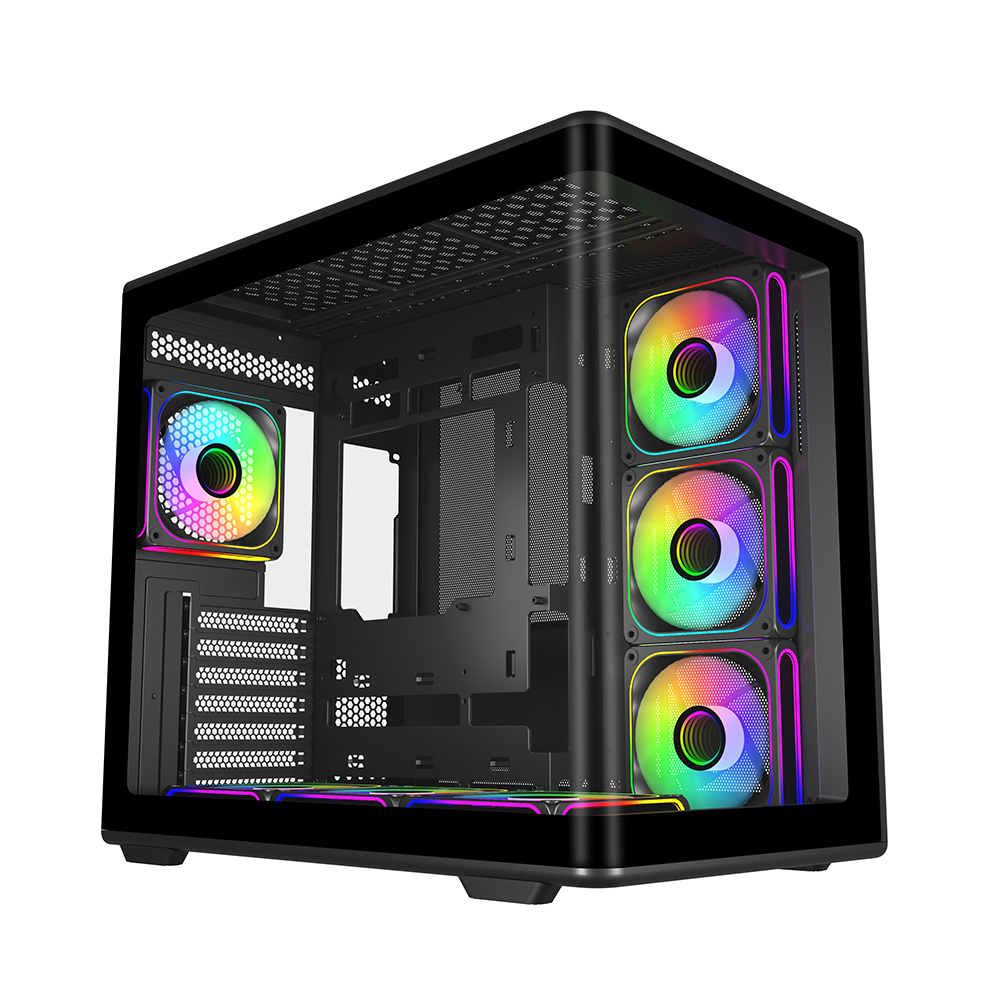 COOLERMASTER ELITE 600 Curve TG E600-KGNN-S02  7x12cm ARGB Siyah Gaming MıdTower PC Kasası