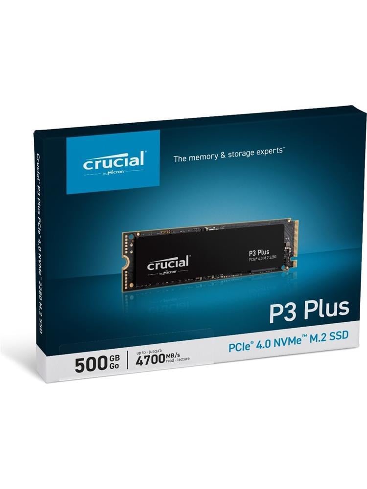 Crucial 500GB Crucial P3 Plus 3D NAND GEN4 NVMe PCIe M.2 SSD (4700-1900 MB-s) CT500P3PSSD8 Ssd Disk